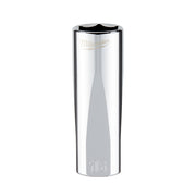 Polished chrome 16mm deep socket with hexagonal opening and Milwaukee branding on top.
