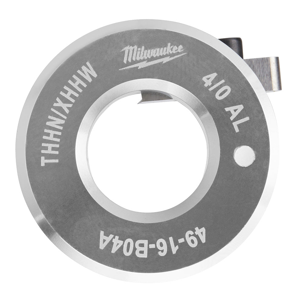 Milwaukee aluminum THHN/XHHW bushing for 4/0 AWG wire with central opening and mounting hole.