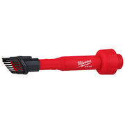 Red and black Milwaukee AIR-TIP utility brush with dual brush head and cylindrical handle.