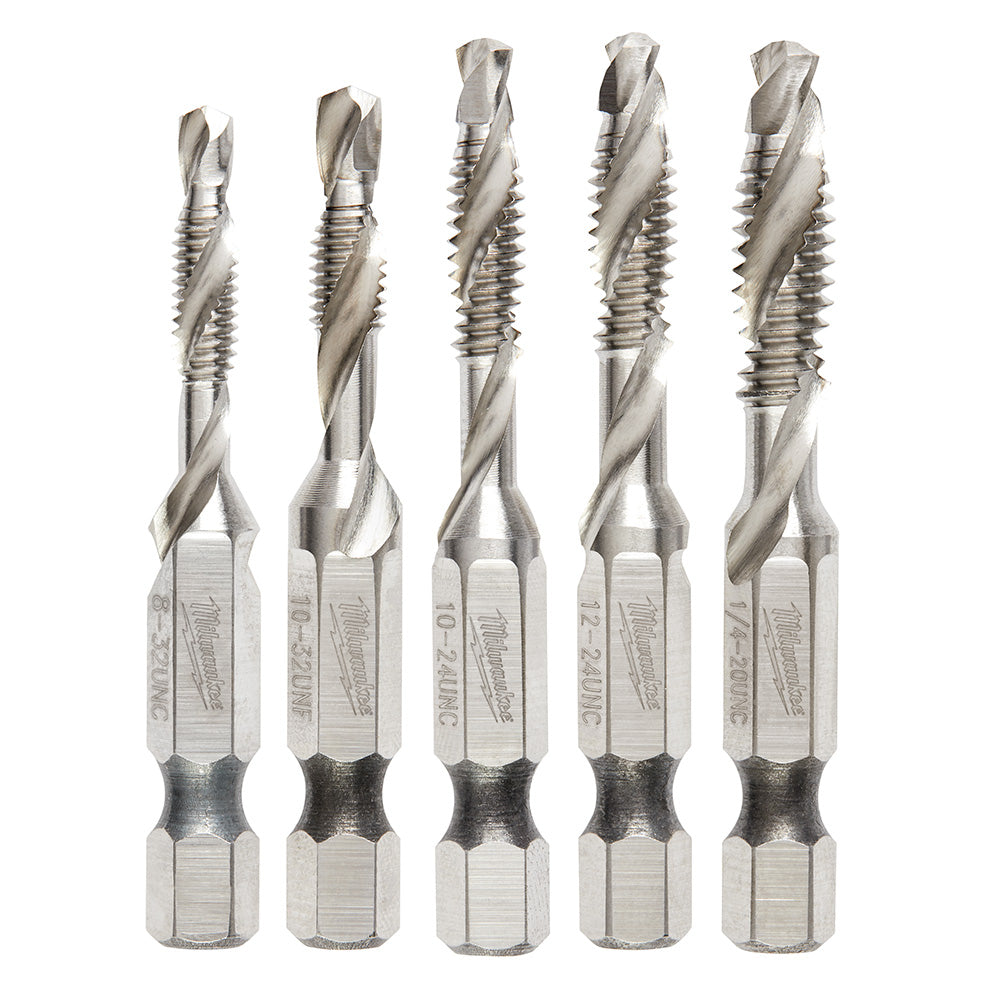 Milwaukee 48-89-4874 Shockwave 5 Pc. SAE Impact Drill Tap Set