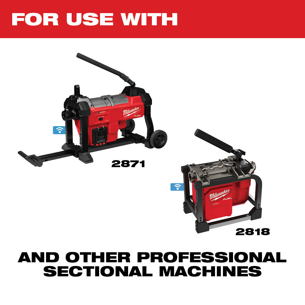 Milwaukee cable attachment kit with 2" to 4" head for 7/8" sectional drain cleaning machines.