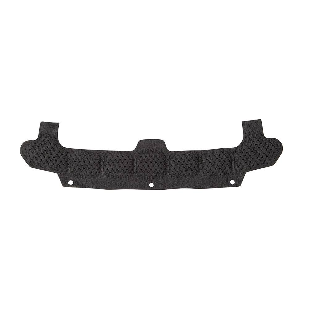 Black foam sweat band with textured surface and attachment holes for safety helmets.