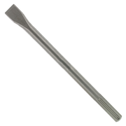 Gray steel flat chisel with SDS-Max connection shaft and wide blade tip.