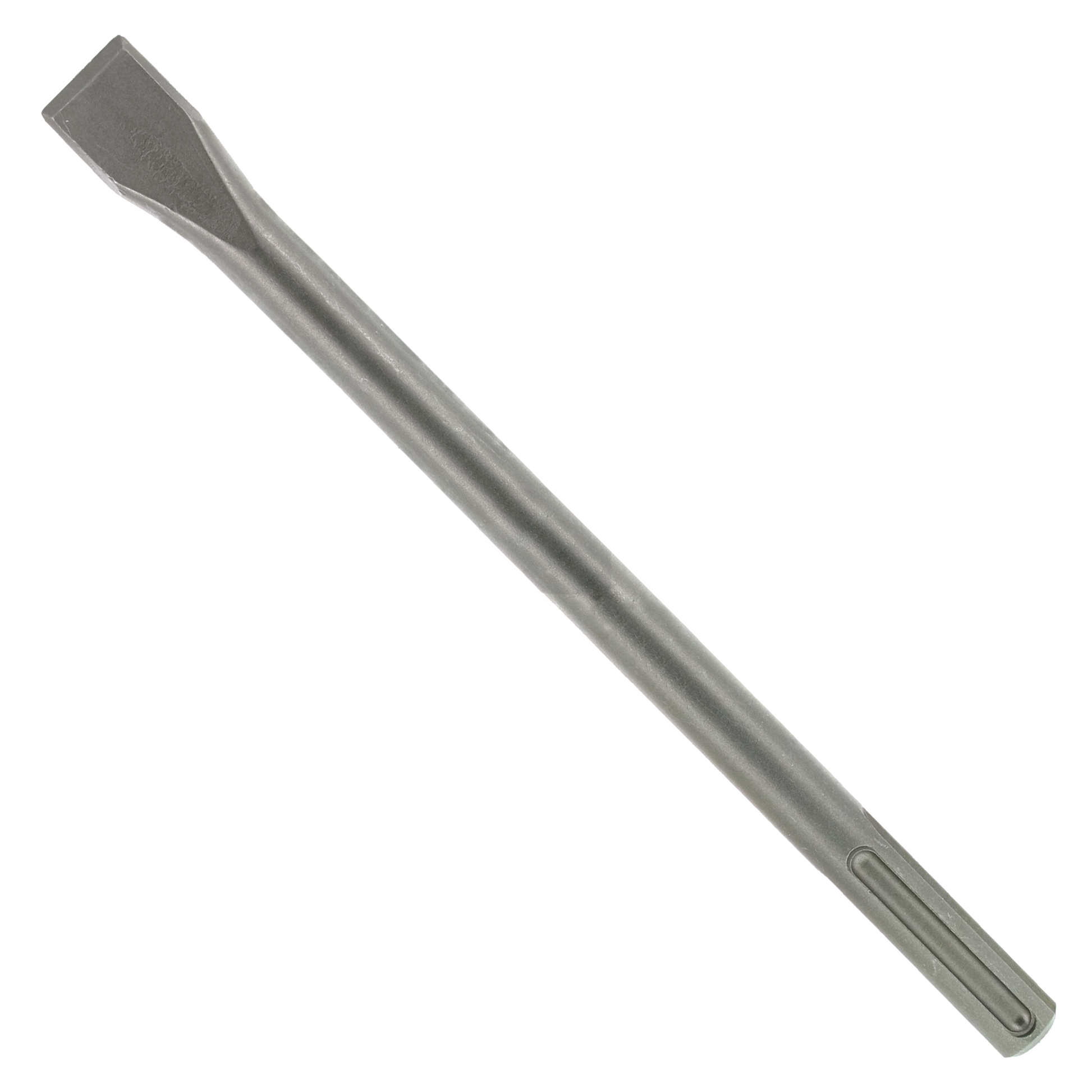 Gray steel flat chisel with SDS-Max connection shaft and wide blade tip.