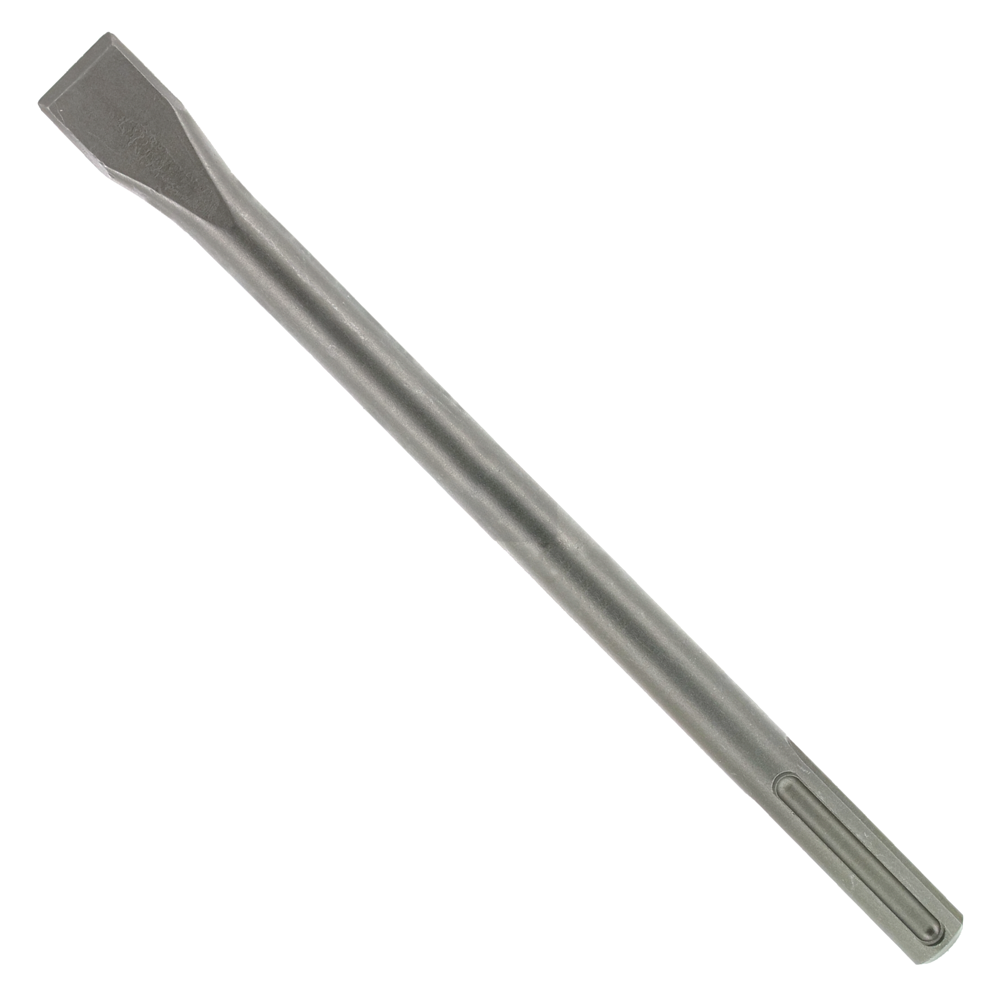 Gray steel flat chisel with SDS-Max connection shaft and wide blade tip.