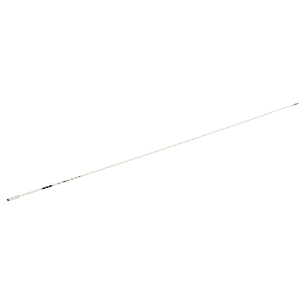 White flexible fish stick with black grip section and metal tip for wire pulling applications.