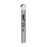 Milwaukee 5/16 in. tile and stone drill bit with gray shaft and pointed carbide tip.