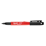 Milwaukee INKZALL fine point marker with red and black body, black tip and clip.