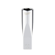 Milwaukee 10mm metric deep socket with 6-point drive and 1/4 inch connection, chrome finish.