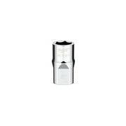 Milwaukee 1/2 in. drive 9/16 in. SAE 6-point socket with flat sides and model number marking.