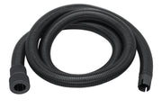 Black flexible vacuum hose with ribbed construction and molded connectors on both ends.