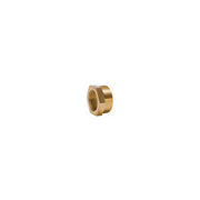 Brass bushing reducer with 1-1/4" BSP male connection on one end and 1" BSP female connection on the other.