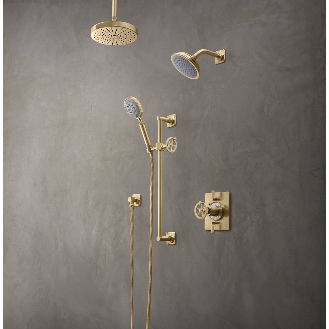 California Faucets Steampunk Bay StyleTherm Trim Only with Dual Volume Control in Black Nickel - TO-THQ2L-85W-BLKN