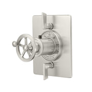 California Faucets Steampunk Bay StyleTherm Trim Only with Dual Volume Control in Black Nickel - TO-THQ2L-85W-BLKN