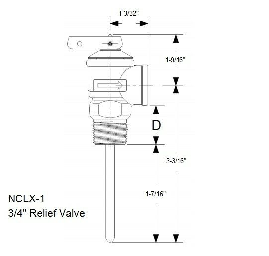 Cash Acme 16487-0150 Temperature and Pressure Relief 3/4 Inch Brass