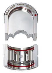 Milwaukee EXACT 3/0 aluminum U-style die with 12T capacity, shown from top and bottom views.