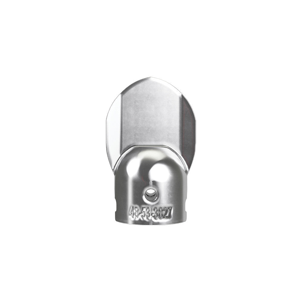 Metal opening tool with 2-inch slot and attached 7/8-inch sectional cable, model number 48-53-3827 stamped on base.