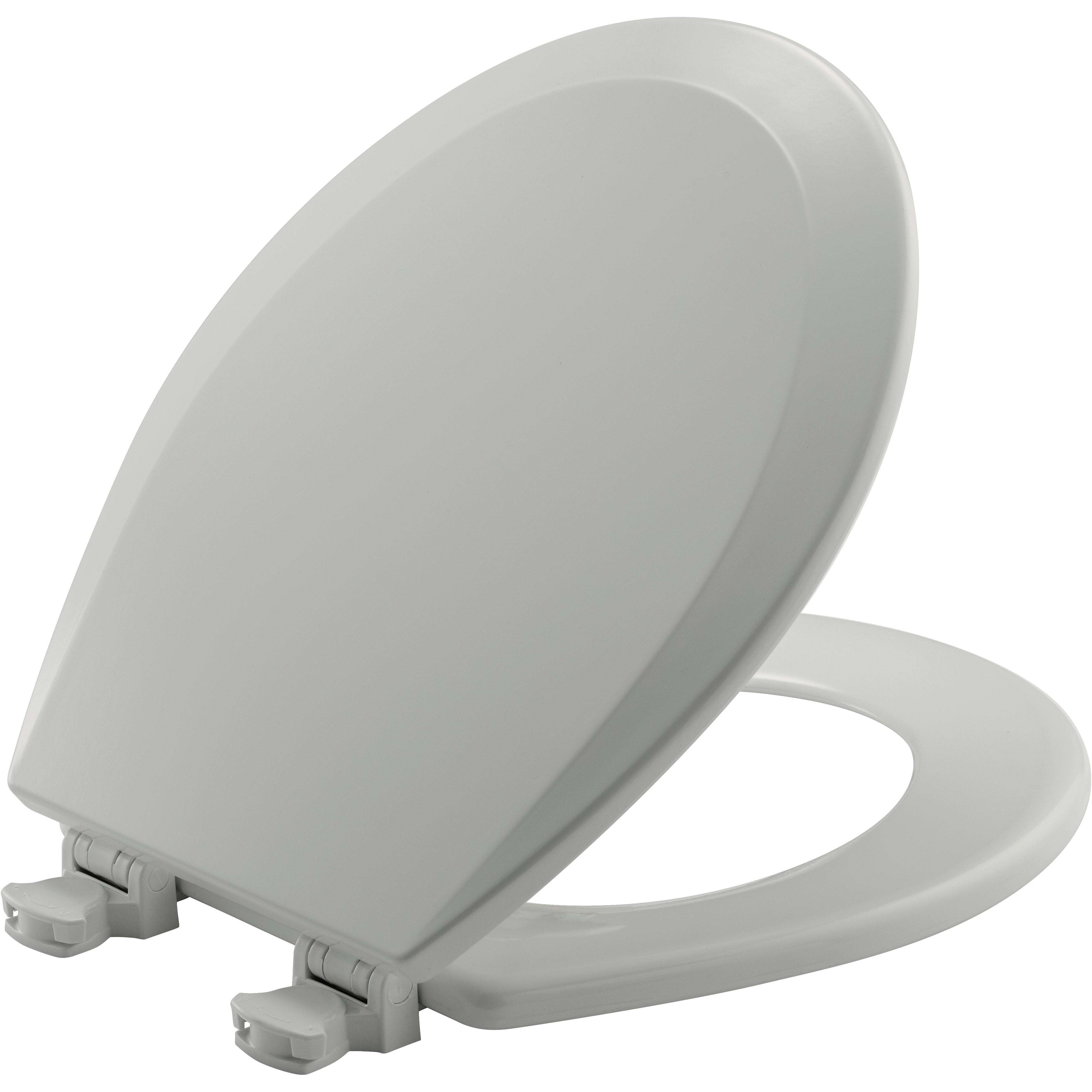 Bemis 500EC 062 Round Enameled Wood Toilet Seat in Ice Grey with EasyClean Hinge