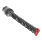 SDS-Plus hammer drill bit with 2-cutter head, gray shaft with red stripe on tip and textured grip bands.