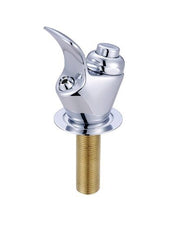 Chrome drinking faucet with curved spout, bubbler head, and brass threaded shank.