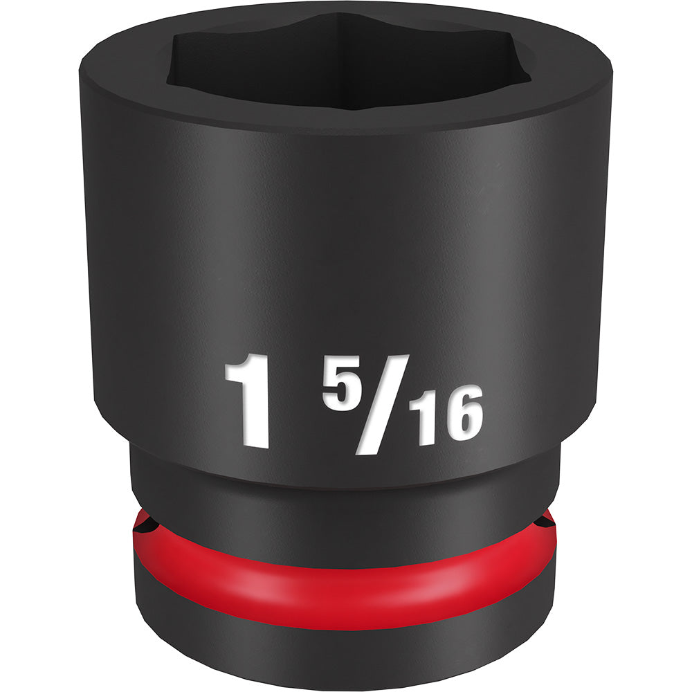 Black 3/4" drive socket with 1 5/16" size marking and red grip band around base.