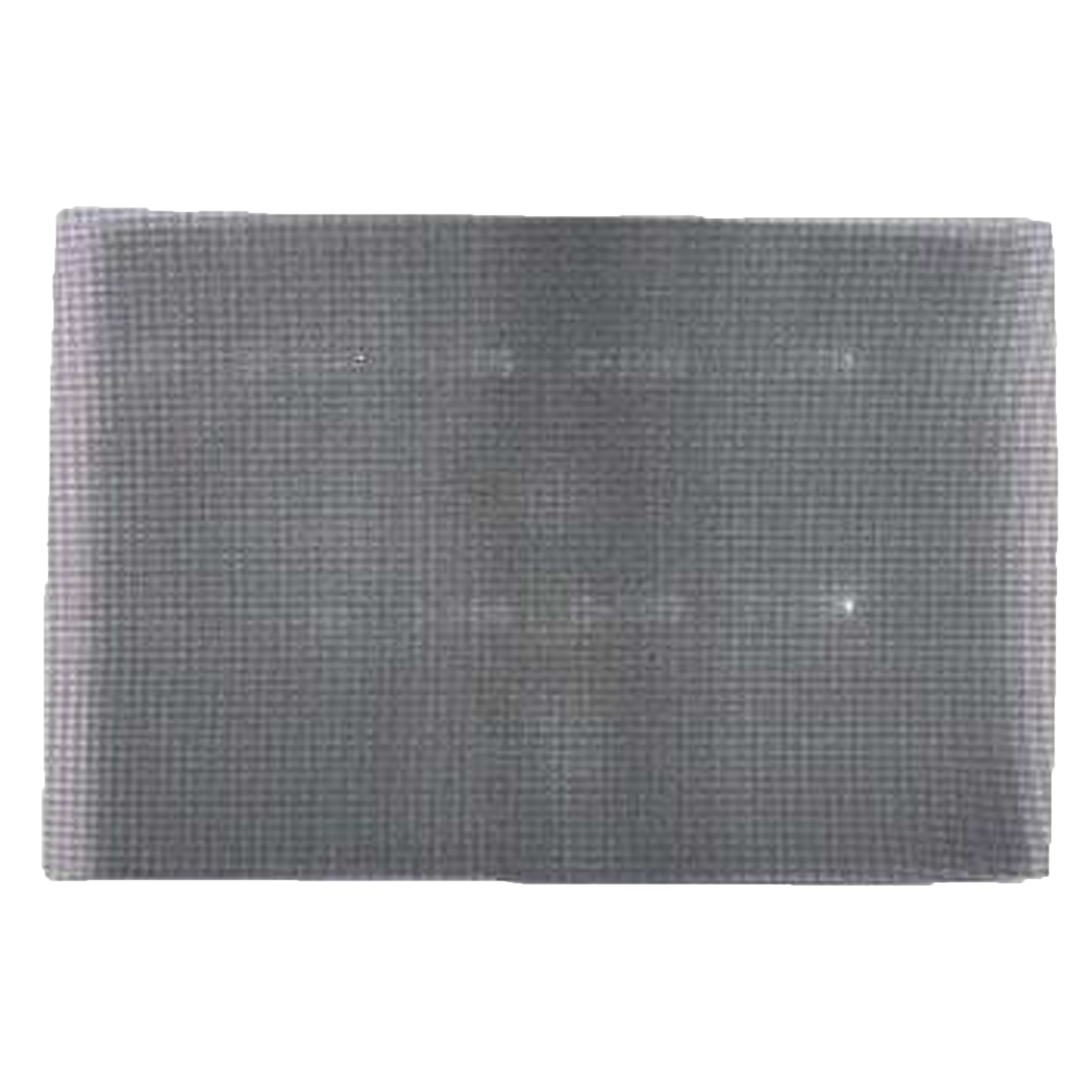 Rectangular gray sanding screen with fine mesh texture surface.
