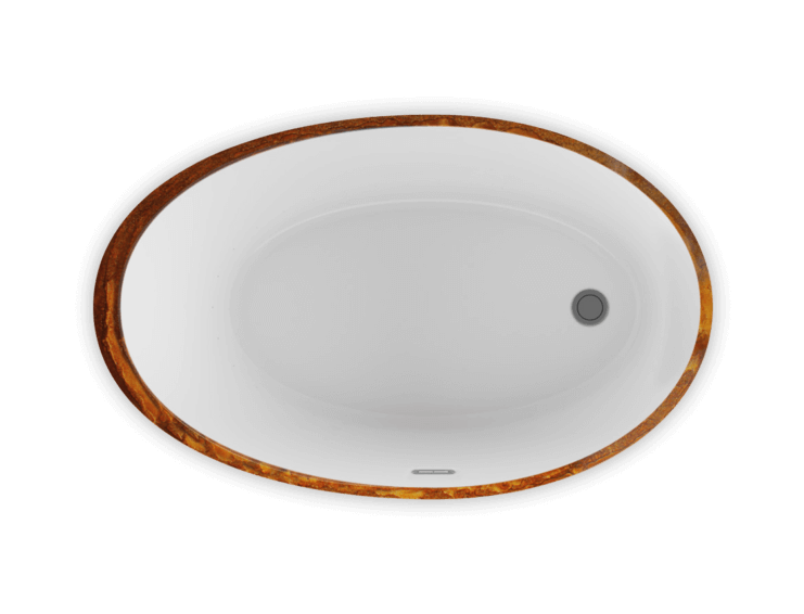 Bain Ultra Charism 5736 Oval Freestanding 1-Person 49 Gallon 35 Jet Thermomassuer Bathtub with 1-1/2" Standard Deck Heated Backrest and Heated Headrest in White - BCH4OF00T-01