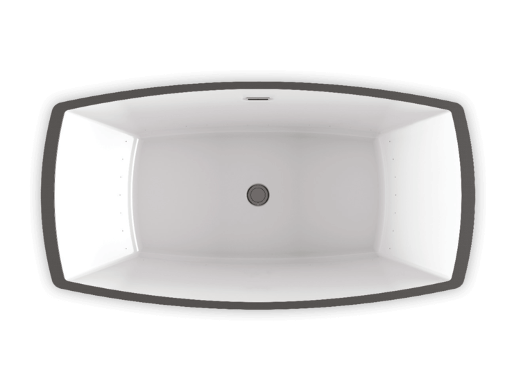 Bain Ultra Charism 6434 Rectangular Freestanding 2-Person 55 Gallon 38 Jet Thermomassuer Bathtub with 1-1/2" Standard Deck Heated Backrest and Heated Headrest in White - BCH2RF00T-01