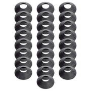 Twenty-five black rubber retrofit roof flashing boots arranged in three columns.
