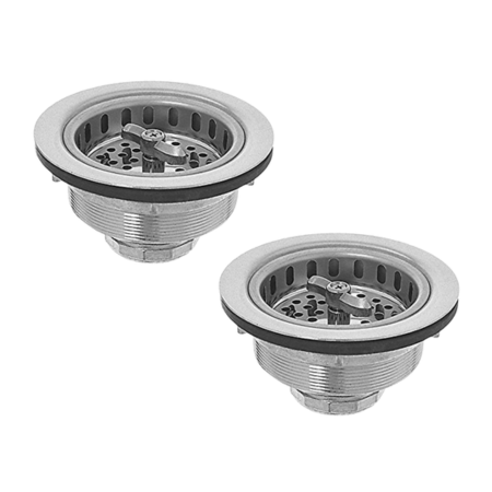 Oatey Spin-N-Lock Sink Basket Strainer With Stainless Steel Screw-In Basket, Small in Chrome - 17