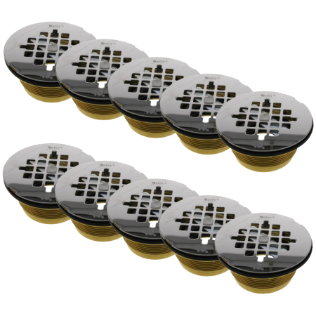 Oatey 2" Brass No-Calk Shower Drain with Stainless Strainer in Brass - 42150