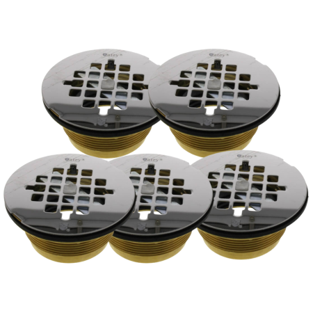Oatey 2" Brass No-Calk Shower Drain with Stainless Strainer in Brass - 42150