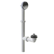 Watco Series 500 Push Pull Bath Waste Kit for Tubs up to 16" - PVC Plastic Waste, Overflow, and Stopper in Chrome Brushed - 500-PP-PVC-CB
