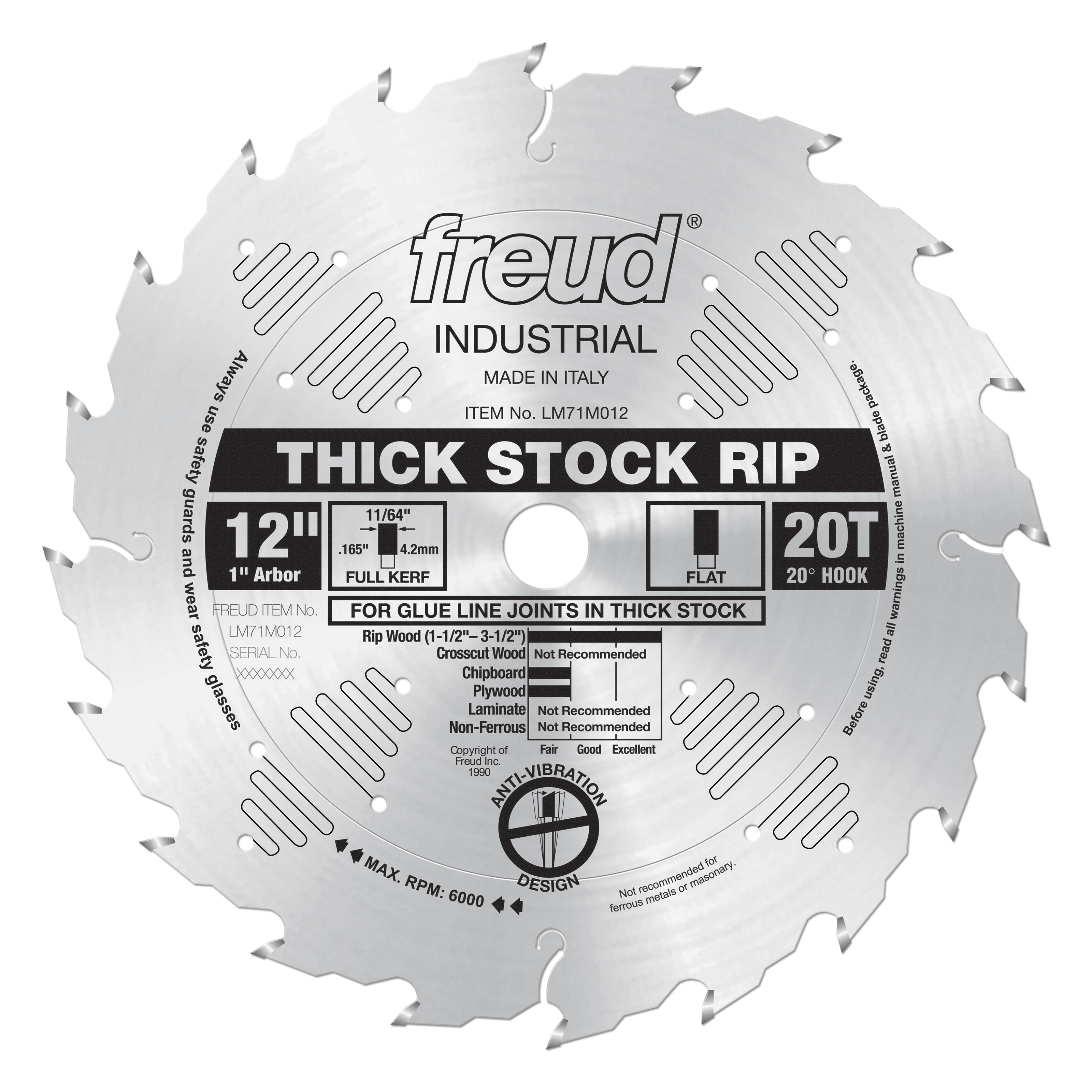 Freud LM71M012 12" Thick Stock Rip Blade