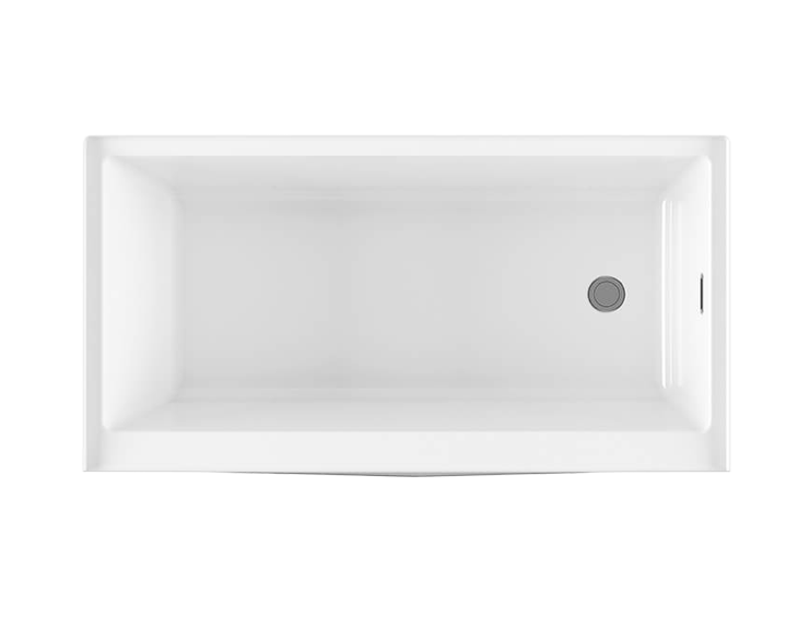 Bain Ultra Citti 17 6032 Rectangular Alcove 1-Person 45 Gallon 42 Jet Thermomassuer Bathtub with 1-1/2" Standard Deck and Left Waste in White - BC7DRA0LT-01