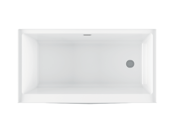Bain Ultra Citti Trio 6032 Rectangular Alcove 1-Person 53 Gallon Soaker Bathtub with Slim Deck and Left Waste in White - BC2DRA1LN-01