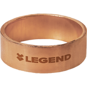 Copper crimp ring with "LEGEND" branding stamped on the cylindrical band.
