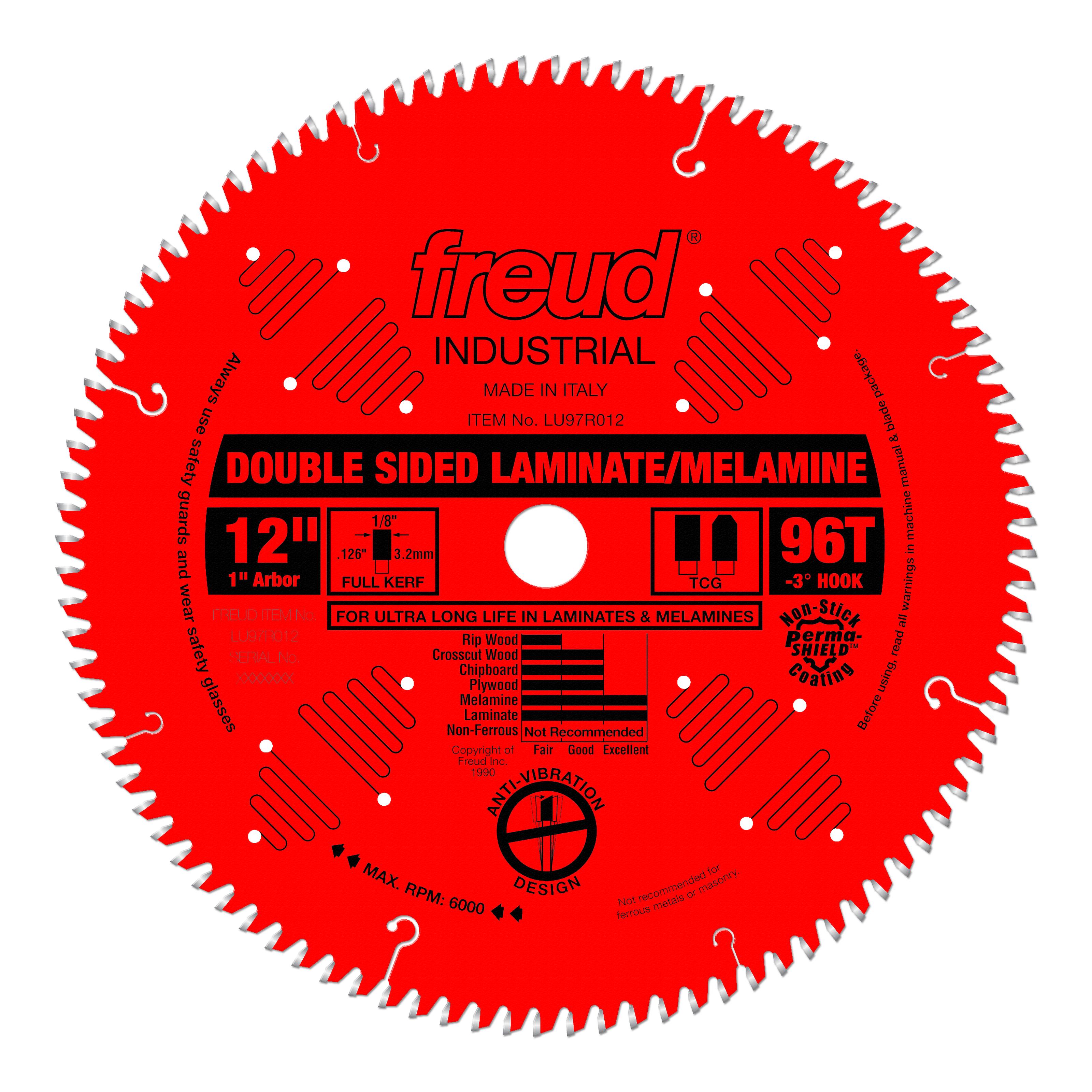 Freud LU97R012 12" Double Sided Laminate/Melamine Blade