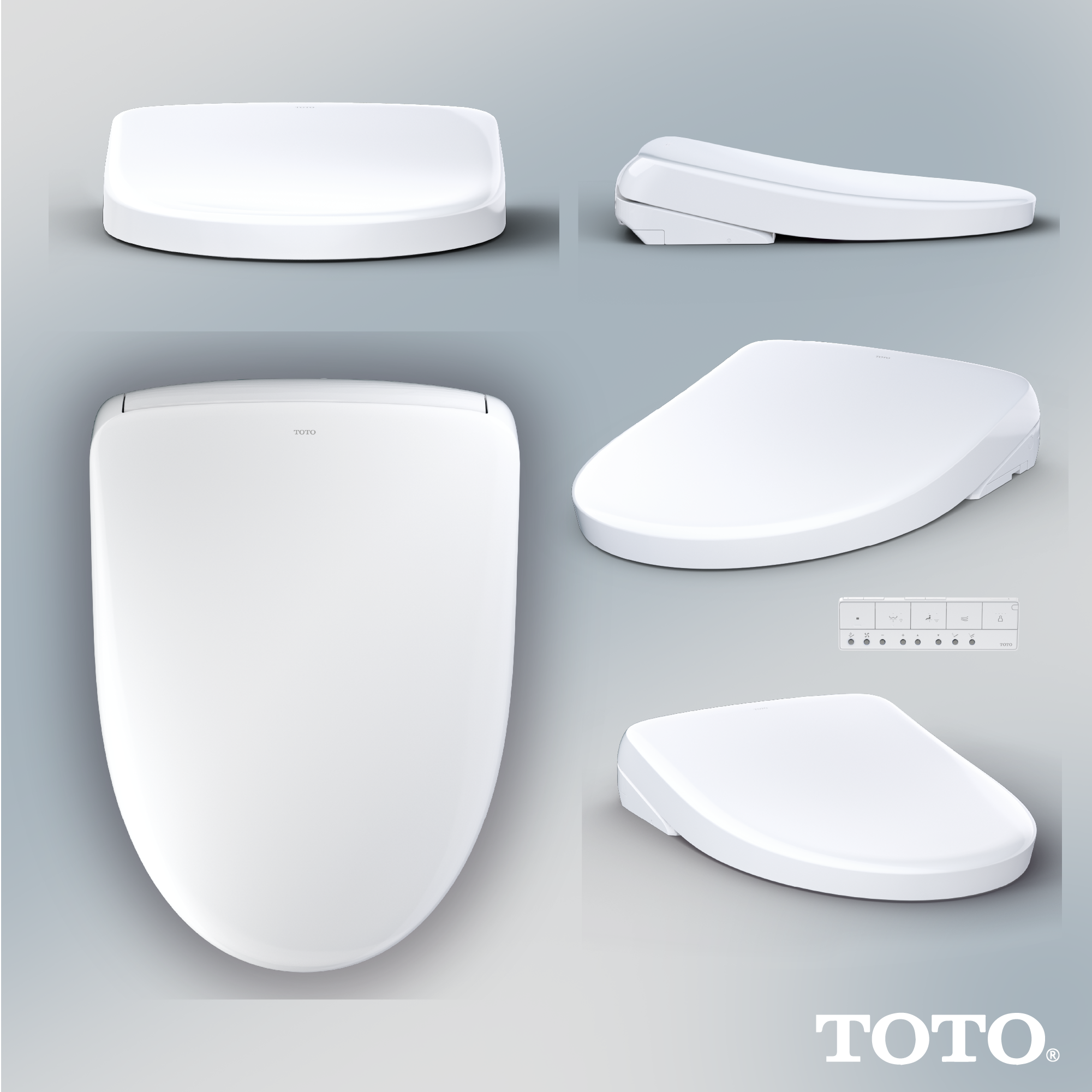 Toto S7 Bidet Seat, Auto-Flush Ready with Remote - Elongated in Cotton White - 2 pack