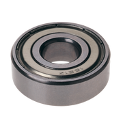 Cylindrical steel ball bearing with concentric grooves and central bore, viewed from above.