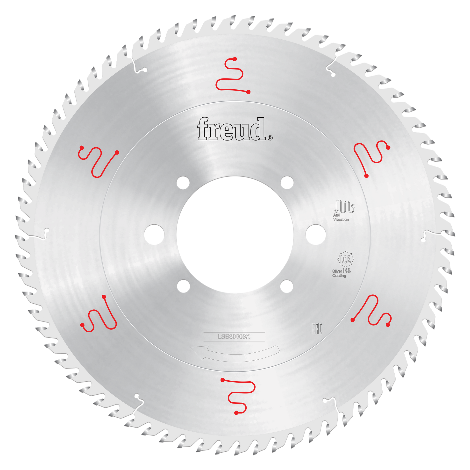 Freud 300mm circular saw blade with carbide teeth and center mounting hole for horizontal beam saw applications.
