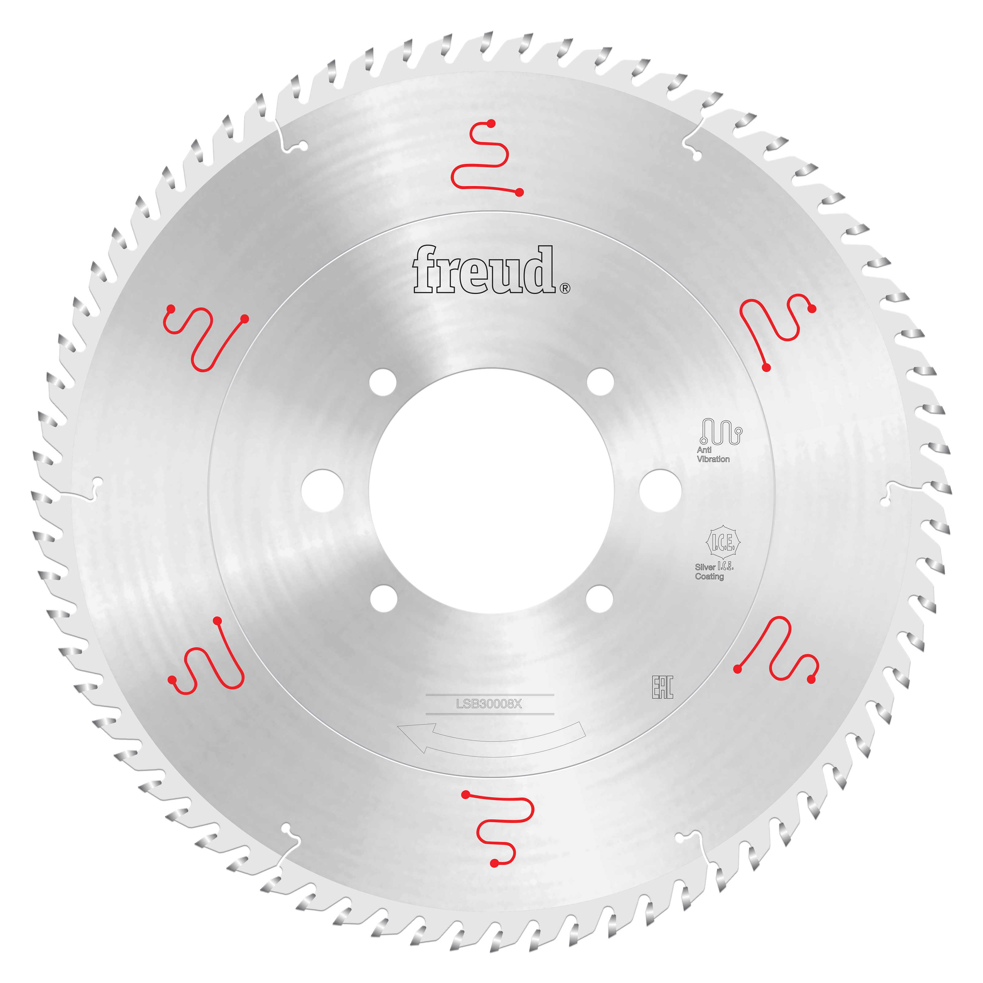 Freud 300mm circular saw blade with carbide teeth and center mounting hole for horizontal beam saw applications.