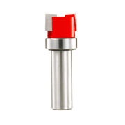 Mortising bit with red cutting head and silver cylindrical shank, square notch design for woodworking.