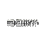 Metal auger cable section with two connector heads and spiral coil body.