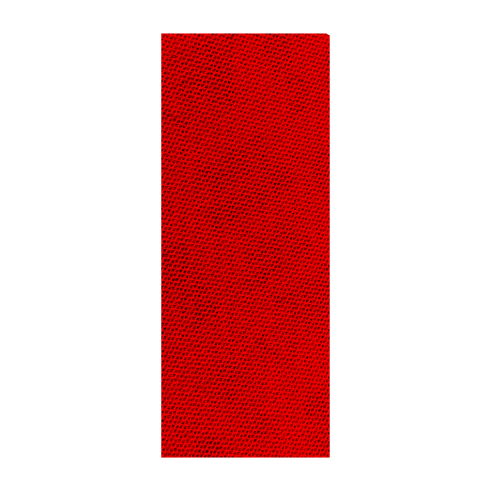 Red rectangular sanding sheet with textured grit surface, 9 by 3-2/3 inches.