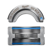 Milwaukee 49-16-U400C 400 MCM copper U-style die shown in top curved and bottom rectangular die halves.