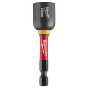 Milwaukee 13MM magnetic nut driver with black socket, orange collar, red shaft, and black impact bit.