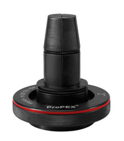 Milwaukee 2" ProPEX expansion head with black conical body, textured base ring with red stripe, and ribbed upper portion.