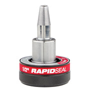 Milwaukee 1/2" ProPEX expander head with RAPID SEAL technology, featuring metal cone and threaded tip with textured base grip