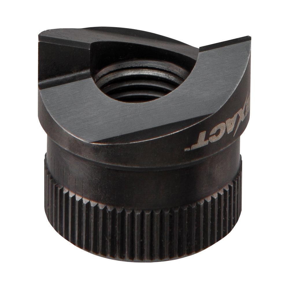 Milwaukee stainless steel 1/2 inch punch with cylindrical body, threaded top, and vertically grooved base.